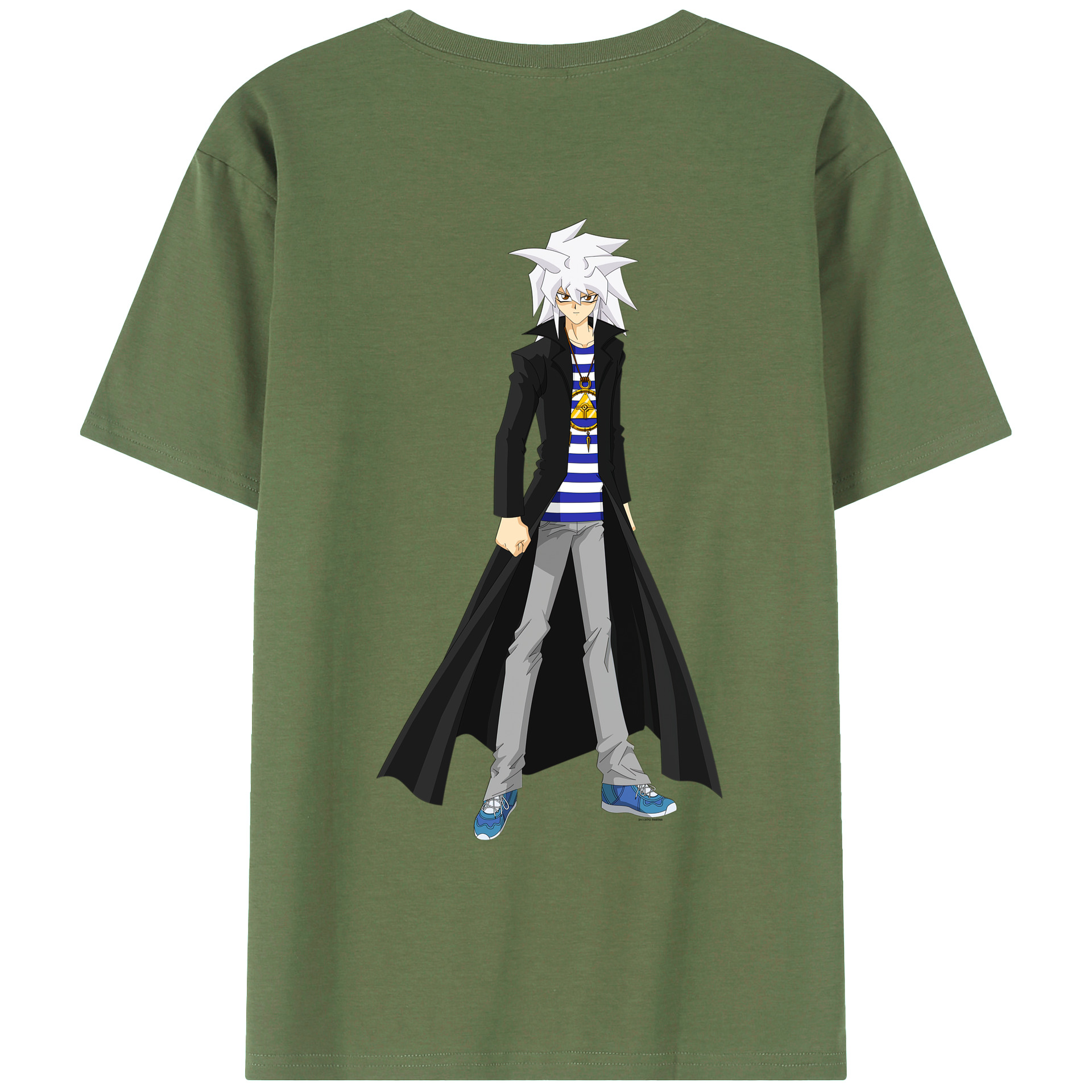 （画像用） 遊☆戯☆王 Yu-Gi-Oh! 綿100％ メンズ半袖Tシャツ（バックプリント） 通気性